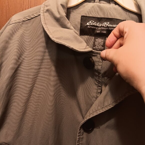 Eddie Bauer Men's Olive Green Canvas Barn Coat Chore Field Jacket Size Large - Picture 3 of 11